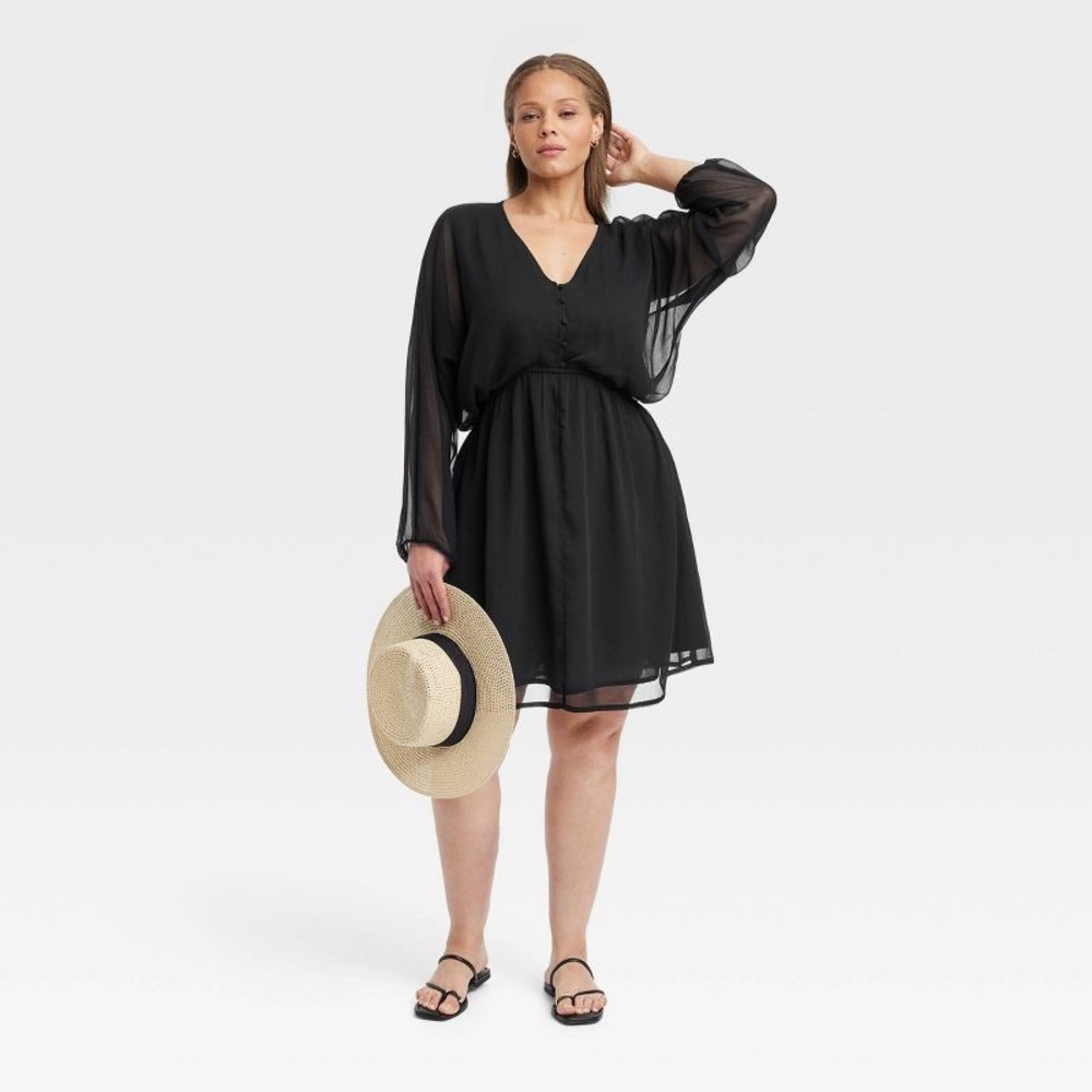 Women's Balloon Long Sleeve Mini Dress - A New Day™